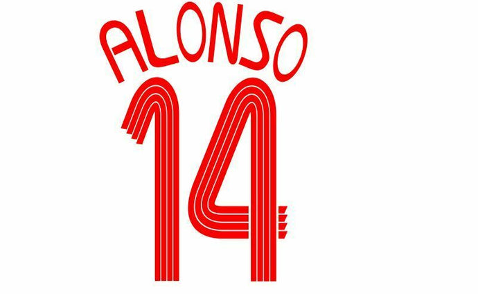 Alonso #14 Liverpool 2006-2008 Away Champions League Football Nameset for shirt