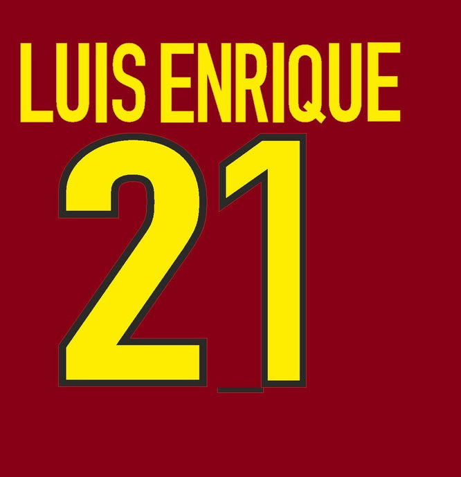 Luis Enrique 21 Barcelona 1999-2000  Home Football Nameset for shirt