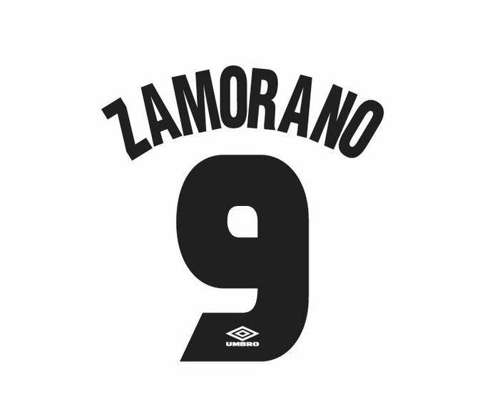 Zamorano 9 Inter Milan 1997-1998 Away Football Nameset for shirt