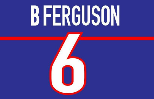 B Ferguson #6 Rangers 1999 Scottish Cup Final Home Football Nameset for shirt