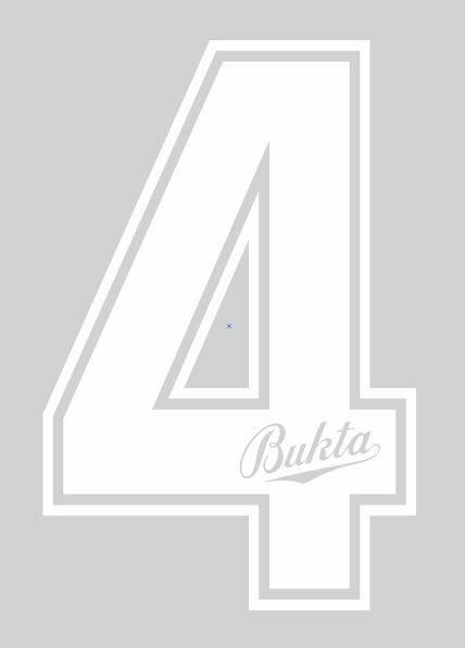 Bukta 1989-1992 Number White for Football Shirt Nameset inc Wolves Watford