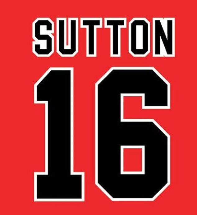 No 16 Sutton Blackburn Rovers Away 1995-1996 Football Nameset for shirt