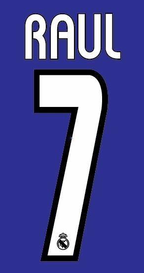 Raul #7 2003-2004 Real Madrid Away Football Nameset for shirt