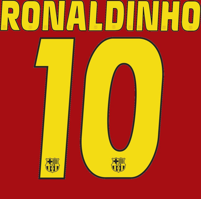 Ronaldinho #10  Barcelona 2005-2006 Home Football Nameset for shirt