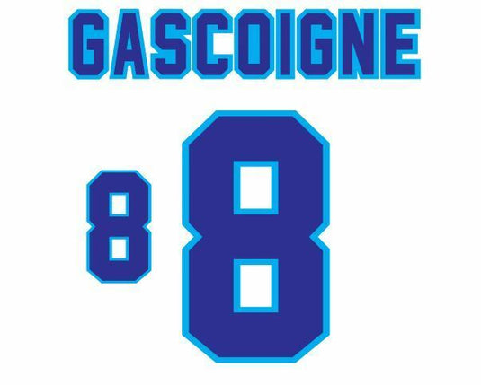 Gascoigne #8 England Euro 1996 Home and Away Football Nameset shirt