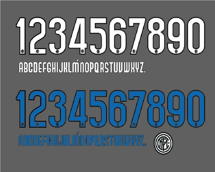 Inter Milan 2008-2009 Home/Away Football Nameset Build Your Own Name and Numbers