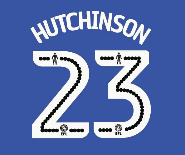 Hutchinson #23 Sheffield Wednesday 2016-2018 Home Football Nameset for shirt