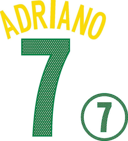 Adriano #7 Brazil 2004-2006 Home Football Nameset for shirt