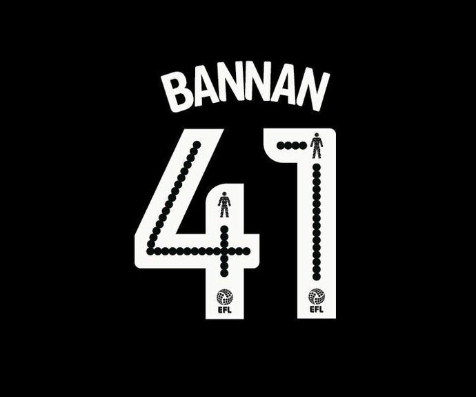 Bannan 41 2016-2017 Sheffield Wednesday Away Football Nameset for shirt
