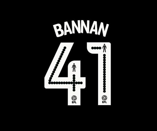 Bannan 41 2016-2017 Sheffield Wednesday Away Football Nameset for shirt