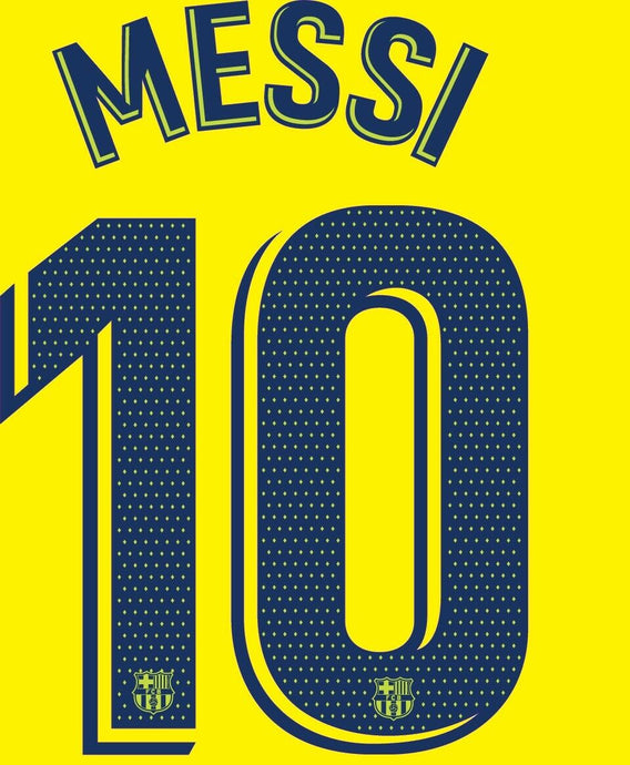 Messi #10 2018-2019 Away Barcelona Football Nameset for shirt