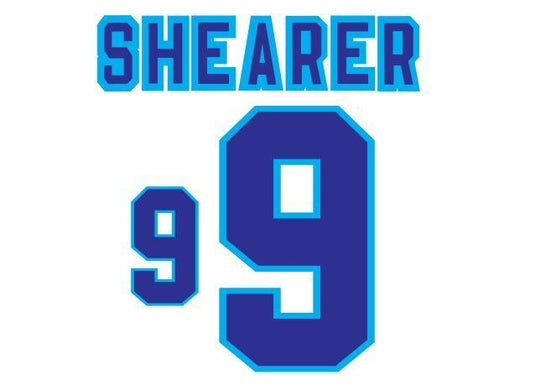 Shearer #9 England Euro 1996 Home and Away Football Nameset shirt