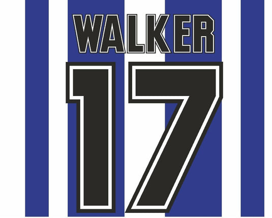 Walker #17 Sheffield Wednesday 1995-1997 Home Football Nameset