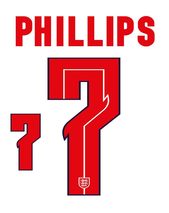 Kelvin Phillips #7 England Euro 2021 home Football Nameset shirt