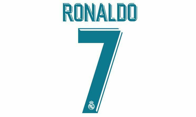 Ronaldo #7 Real Madrid 2017-2018 Home Football Nameset for shirt