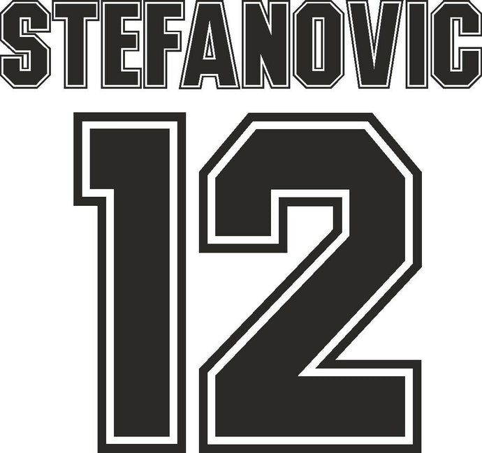 Stefanovic #12 Sheffield Wednesday 1995-1997 Home Football Nameset