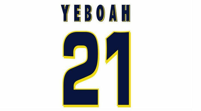 Yeboah #21 Leeds United Home 1996-1997 Football Nameset for shirt