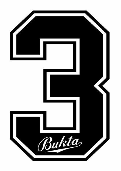 Bukta 1989-1992 Number Black for Football Shirt Nameset inc Wolves Watford