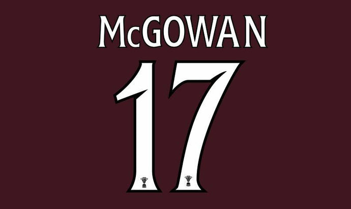 McGowan #17 Hearts Scottish Cup Final 2012 Football Nameset for shirt