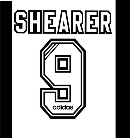 Shearer #9 1995-1997 Newcastle Home  Football Nameset for shirt