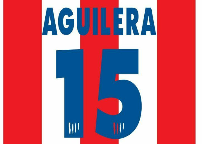 Aguilera #15 Atletico Madrid 1997-1998 Home Football Nameset for shirt