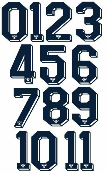 Hummel 1987-1990  Number Navy for Football Shirt Nameset inc Spurs