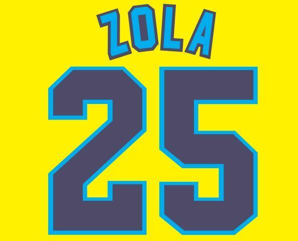 Zola #25 Chelsea 1996-1997 Away Football Nameset for shirt CFC