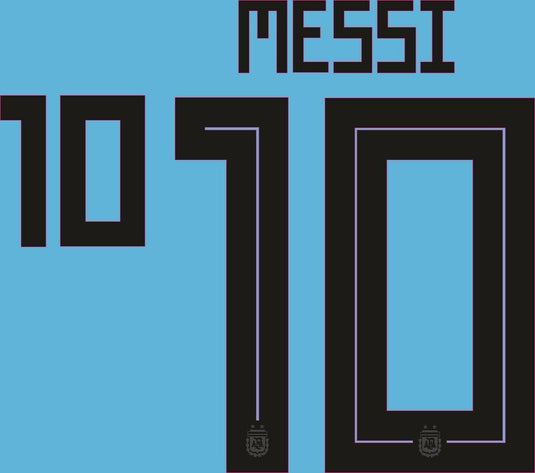 Messi #10 2018 Argentina Home Football Nameset for shirt