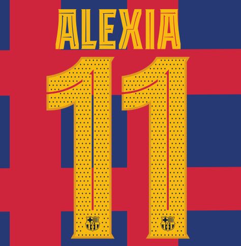 Alexia #11 Barcelona Femeni 2019-2020 Home Football Nameset for shirt Women