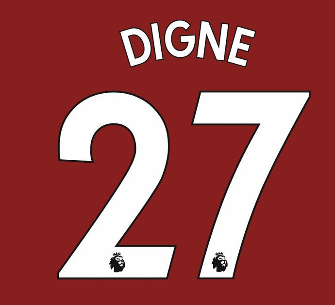 Digne #27 Aston Villa 2021-2023 EPL Home Football Shirt Nameset