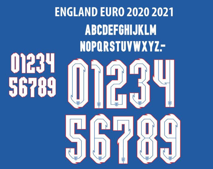 England Euro 2020 2021 Away Football Nameset for shirt Any Name & Number