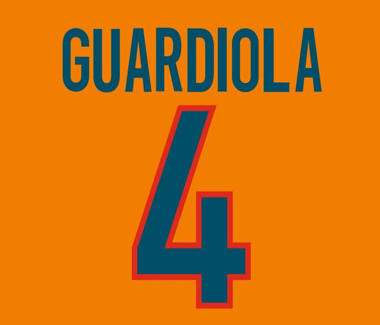 GUARDIOLA BARCELONA 1998 1999 2000 WAY NAMESET FOR FOOTBALL SHIRT