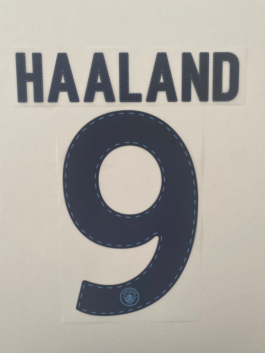 Haaland #9 Manchester City 2022-2023 Champions League & Cup Home Nameset for Football Shirt