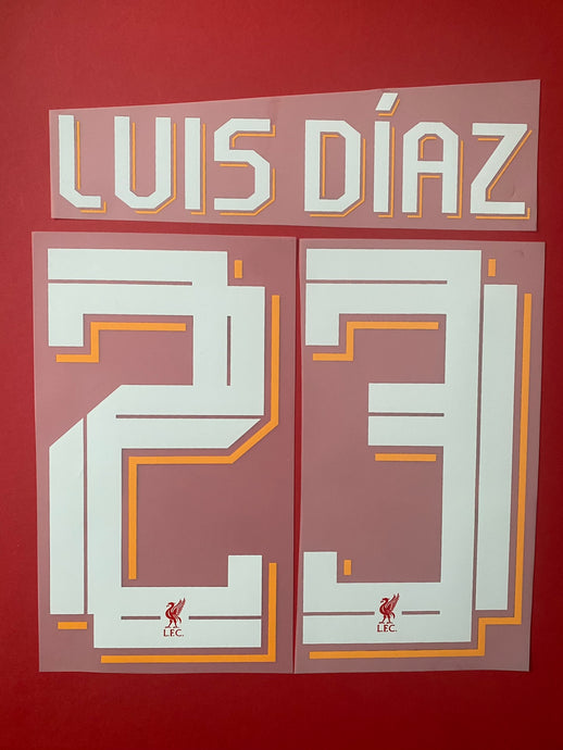 luis diaz liverpool 2022 2023 home football shirt nameset cup champions league