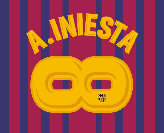 iniesta infinity nameset for barcelona football shirt 2017 2018