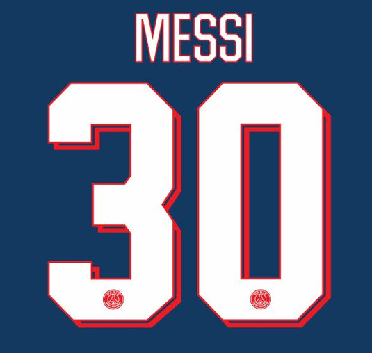 Messi 30 PSG 2021-2022 Home Champions League Football Nameset shirt
