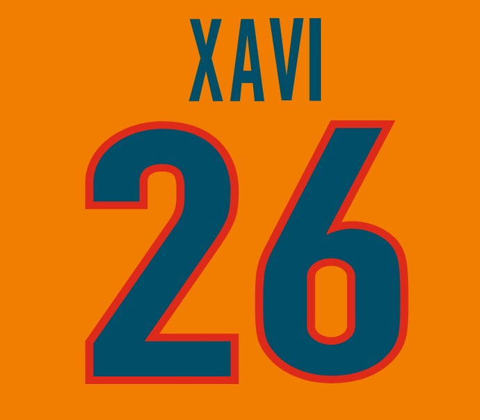 XAVI BARCELONA 1998 1999 2000 AWAY NAMESET FOR FOOTBALL SHIRT