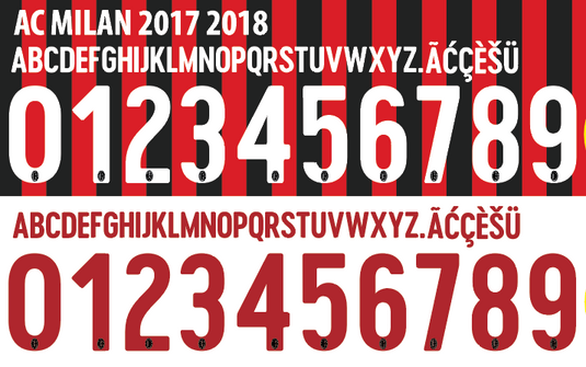 Ac Milan 2017-2018 Home Away Third Football Nameset any name and number