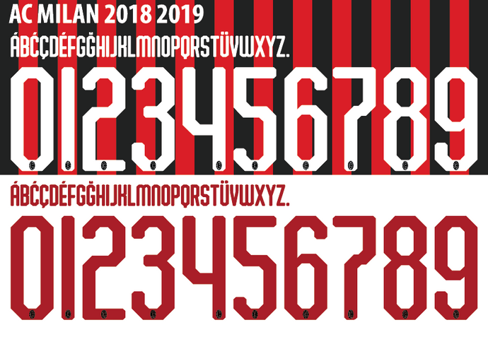 Ac Milan 2018-2019 Home Away Third Football Nameset any name and number