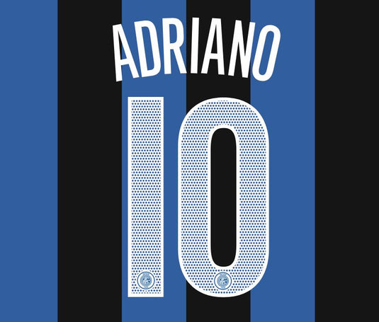 Adriano #10 Inter Milan 2004-2006 Home Football Nameset for Shirt