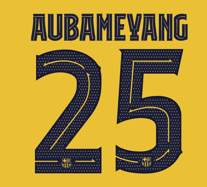 Barcelona Senyera 4th kit 2021 2022 aubameyang nameset