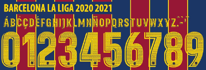 Barcelona Home 2020-2021 Football nameset for shirt