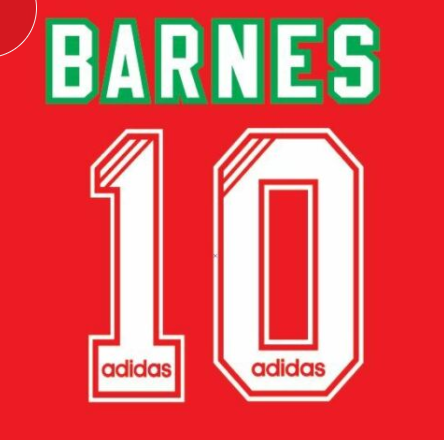 10 Barnes 1993-1995 Liverpool Adidas Home Classic Football Nameset