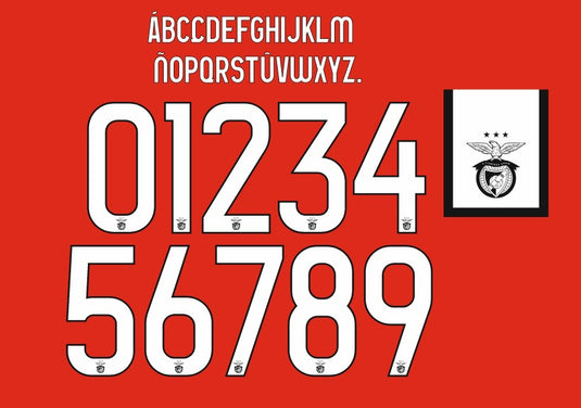 Benfica 2022 2023 home nameset for football shirt