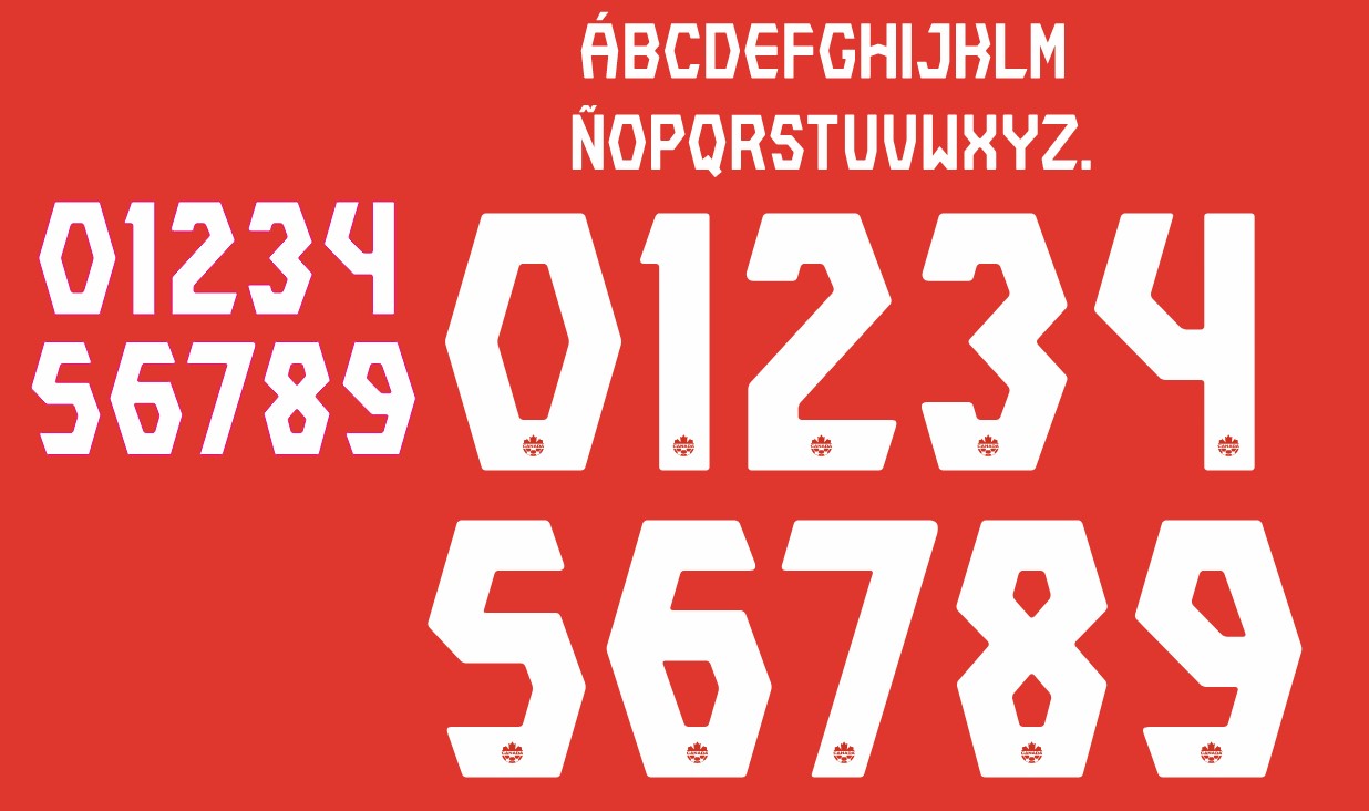 Canada 2021 Home Football Nameset for shirt Choose Name & Number ...