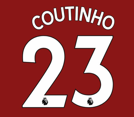 Coutinho #23 Aston Villa 2021-2023 Home EPL Football Shirt Nameset