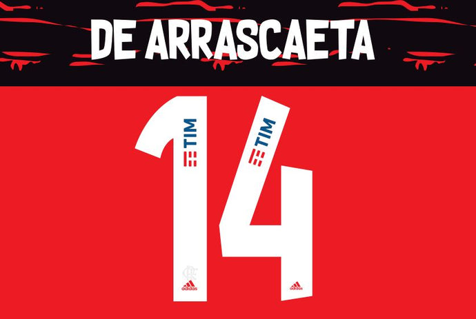 De Arrascaeta #14 Flamengo 2020 Home Football Nameset for shirt