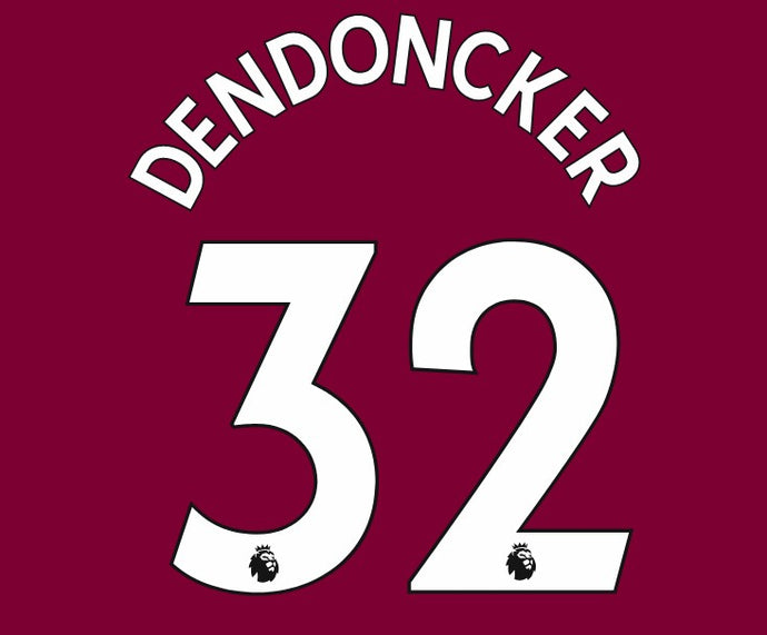 Dendoncker #32 Aston Villa Premier League 2022-2023 Home Nameset for Football Shirt