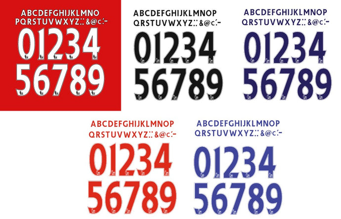 Premier league 2007-2017 PLASTIC Nameset for Football Shirt Choose Colour Choose Name and Number