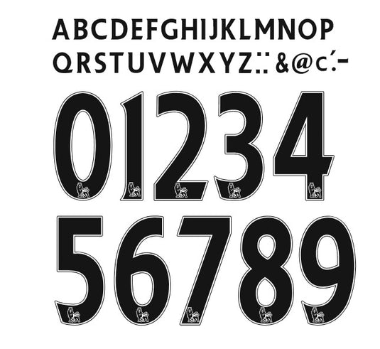 Name Set Premier league 2007-2017 Nameset for Football Shirt Choose Colour Choo ...